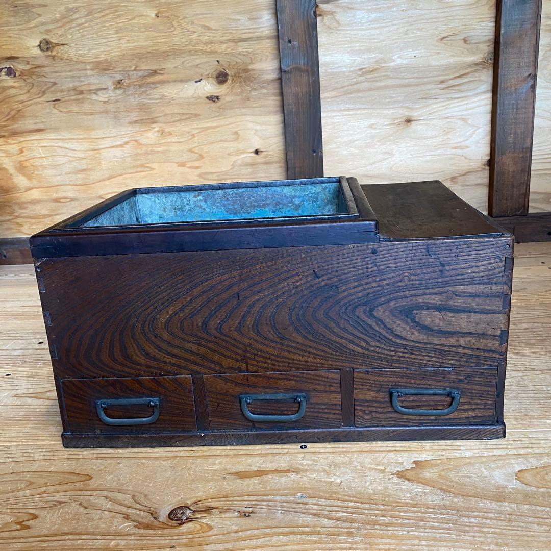 関東火鉢　江戸火鉢　長火鉢　アンティーク　レトロ 囲炉裏　テーブル