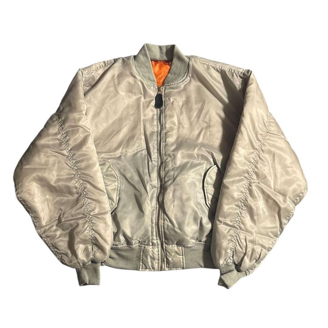 パ*ン様 90s MA-1 フライトジャケット ホワイト 短丈 ミリタリー 希少