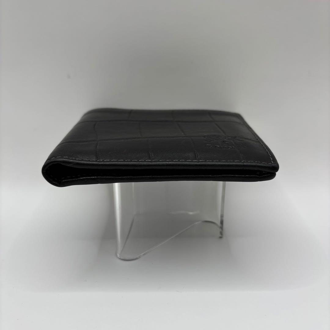 ILBISONTE 二つ折り財布　クロコ　ブラック　レザー　イルビゾンテ　ロゴ