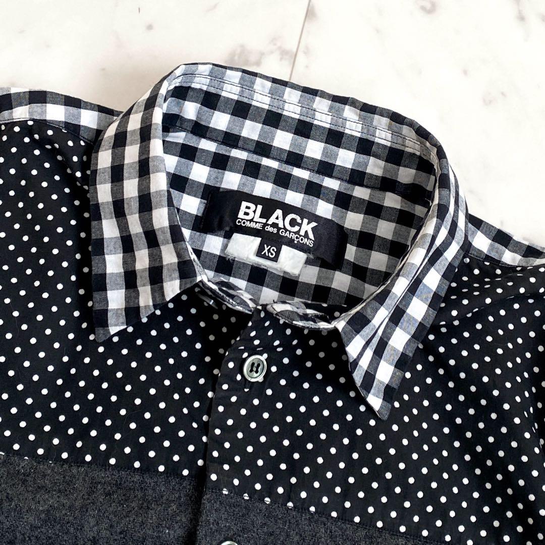 BLACK COMME des GARÇONS 長袖シャツ パッチワーク 切替