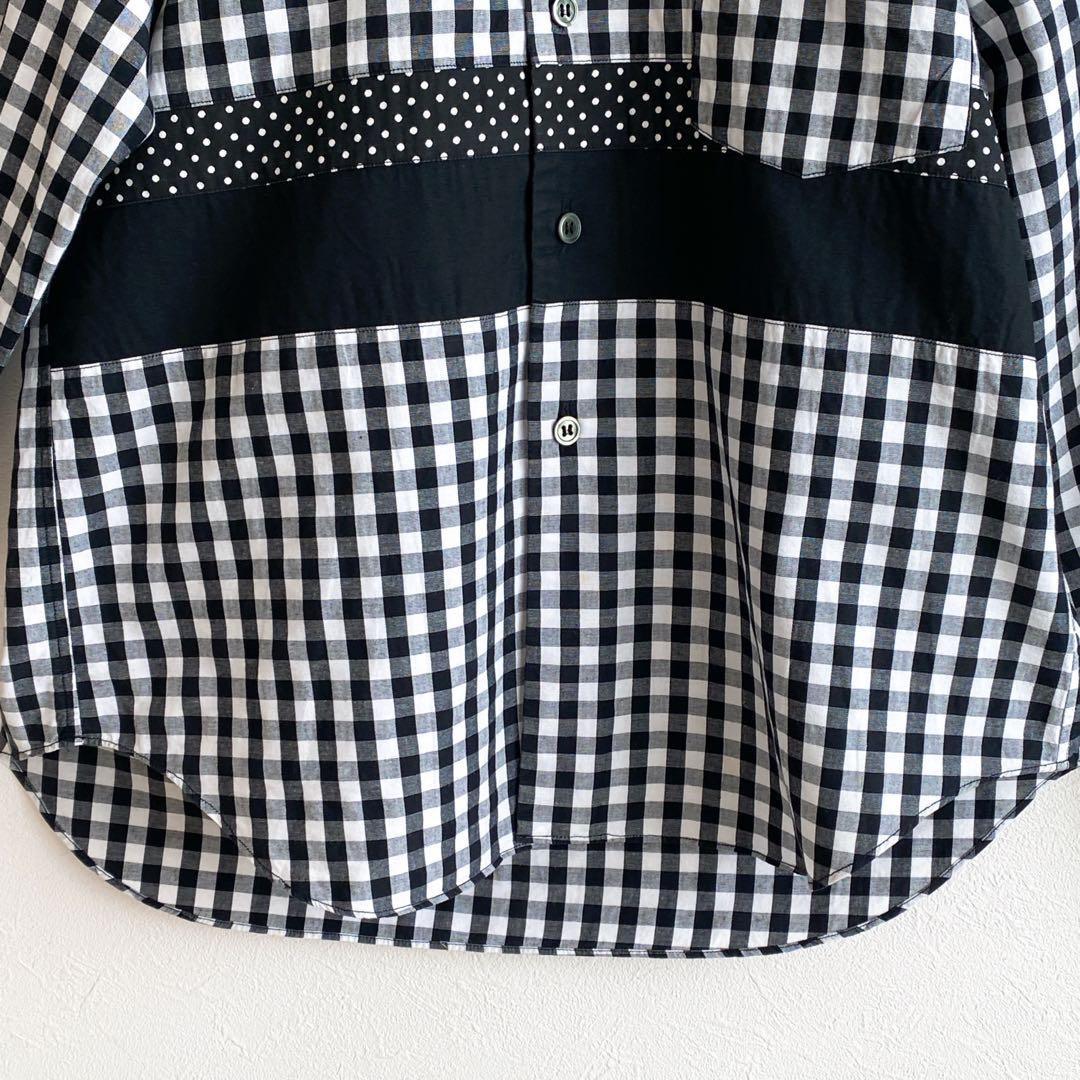 BLACK COMME des GARÇONS 長袖シャツ パッチワーク 切替