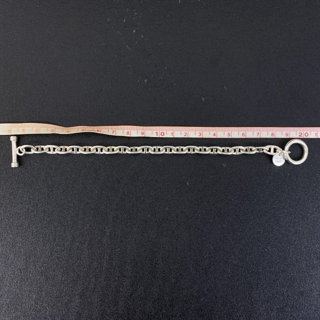 美品 F.H. シルバー 925 アンカー デザイン チェーン ブレスレット