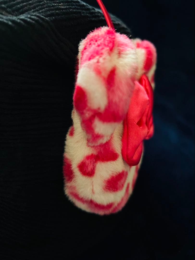 【即発送】ミニー　ヒョウ柄　耳当て　ピンク　ディズニー