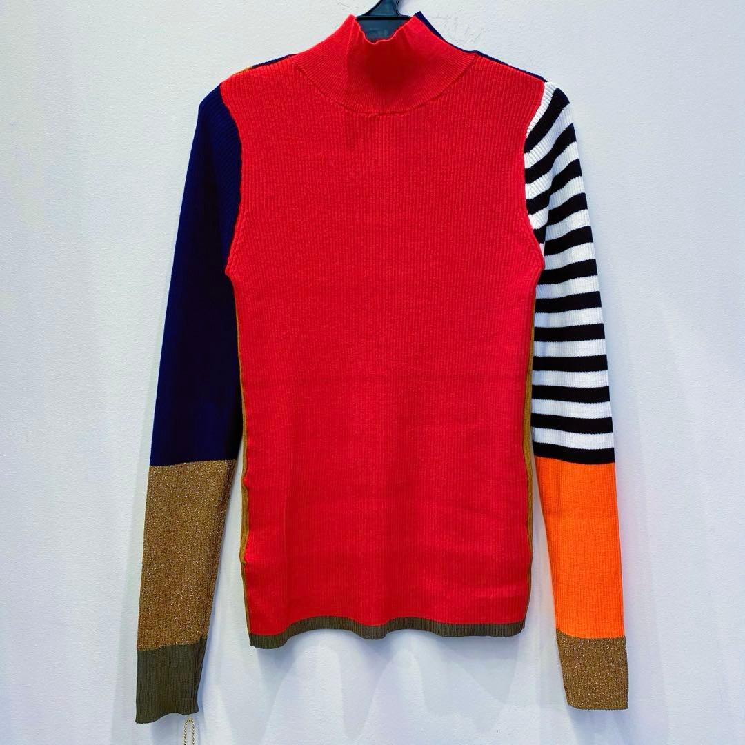 【新品・未使用】RISLEY バイカラー2wayリブニット