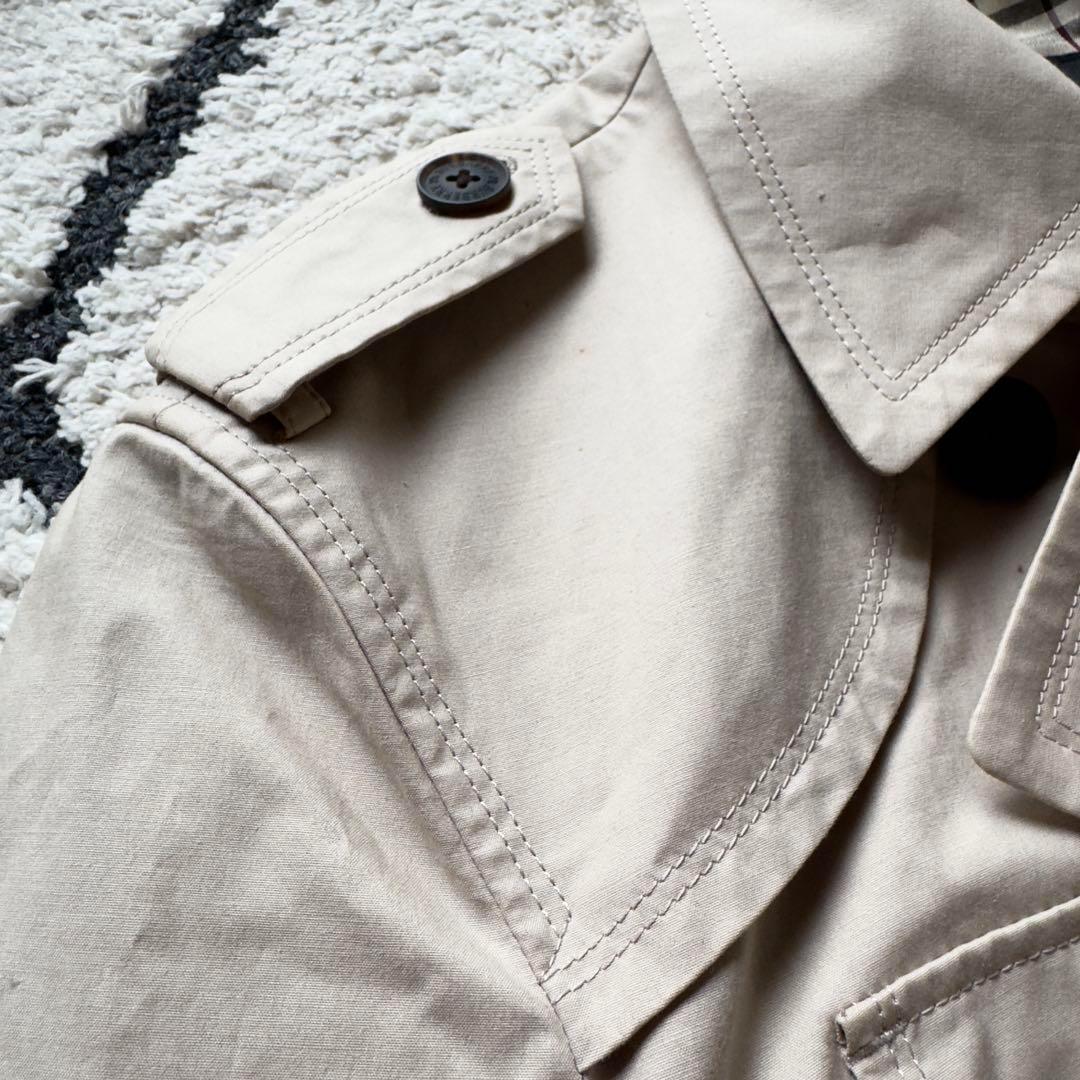 バーバリーブラックレーベル　トレンチコート　ベージュ　ノバチェック　ベルト　L