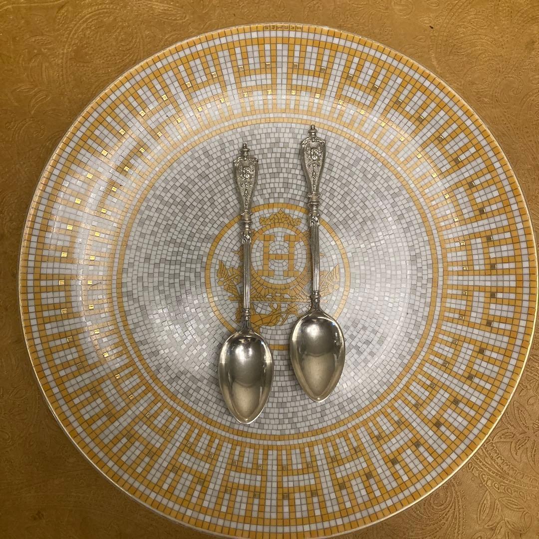 【純銀/約22g】ドイツ ティースプーン/12cm【マスカロン】