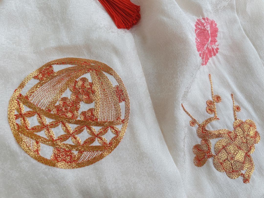 七五三 3歳着物 被布セット 正絹 絞り 赤