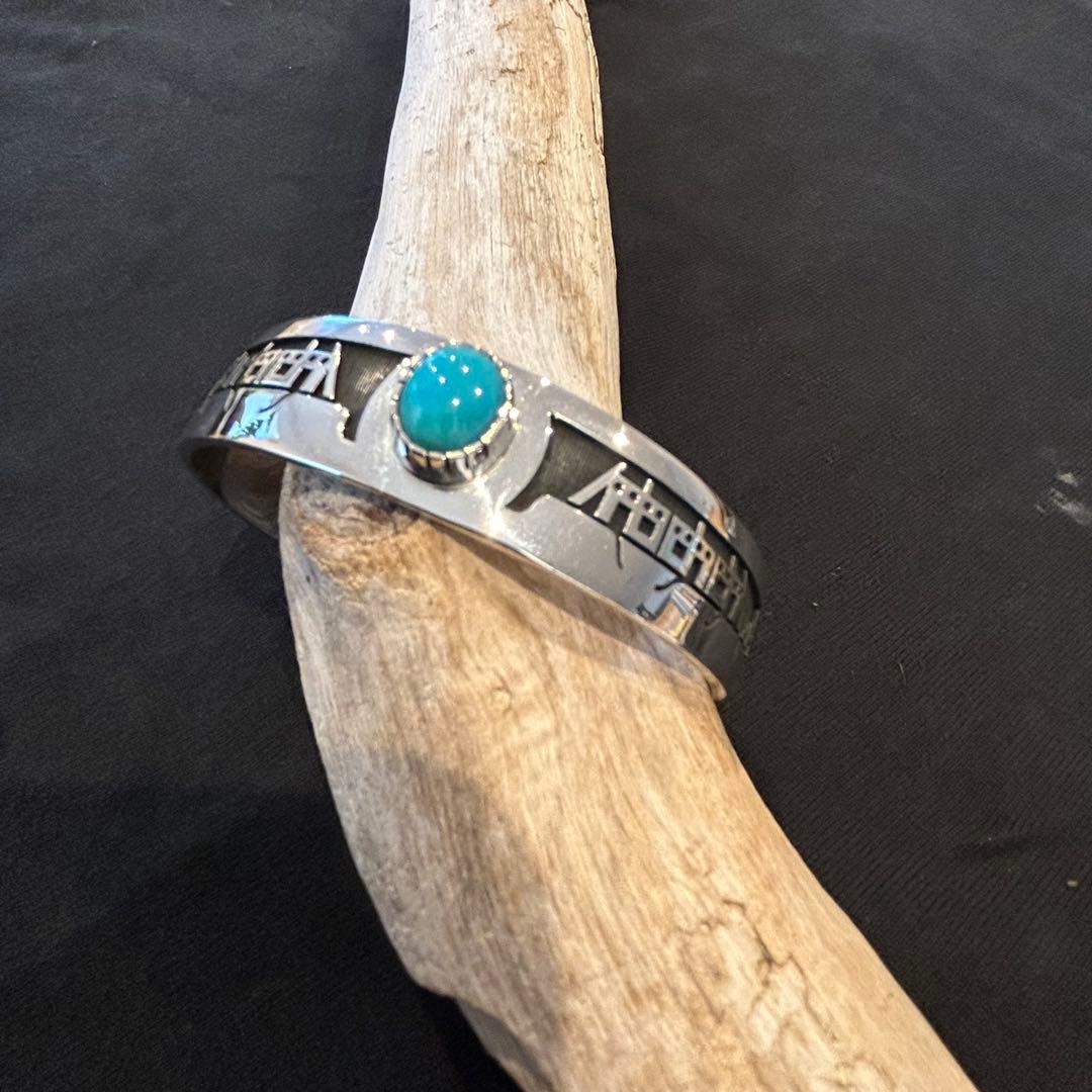 【raisin2】ホピ族/HOPI ターコイズ付バングル ブレスレット