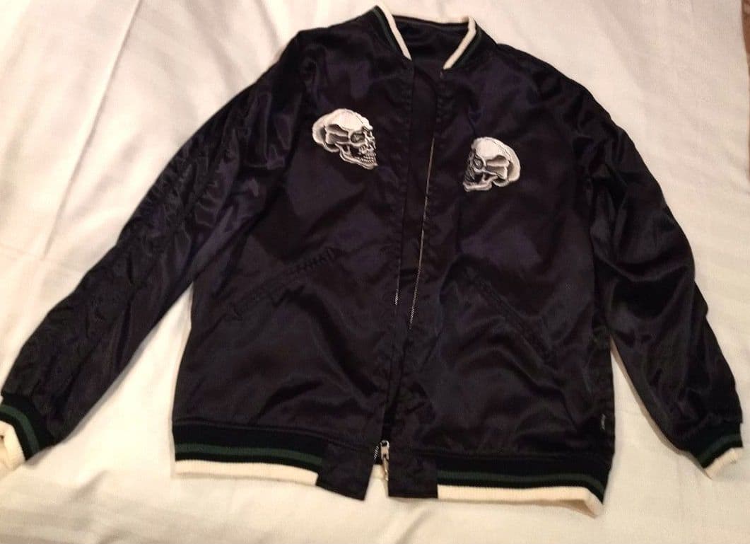 ひろ★stussy リバーシブル　スカル&スネーク スカジャン XL