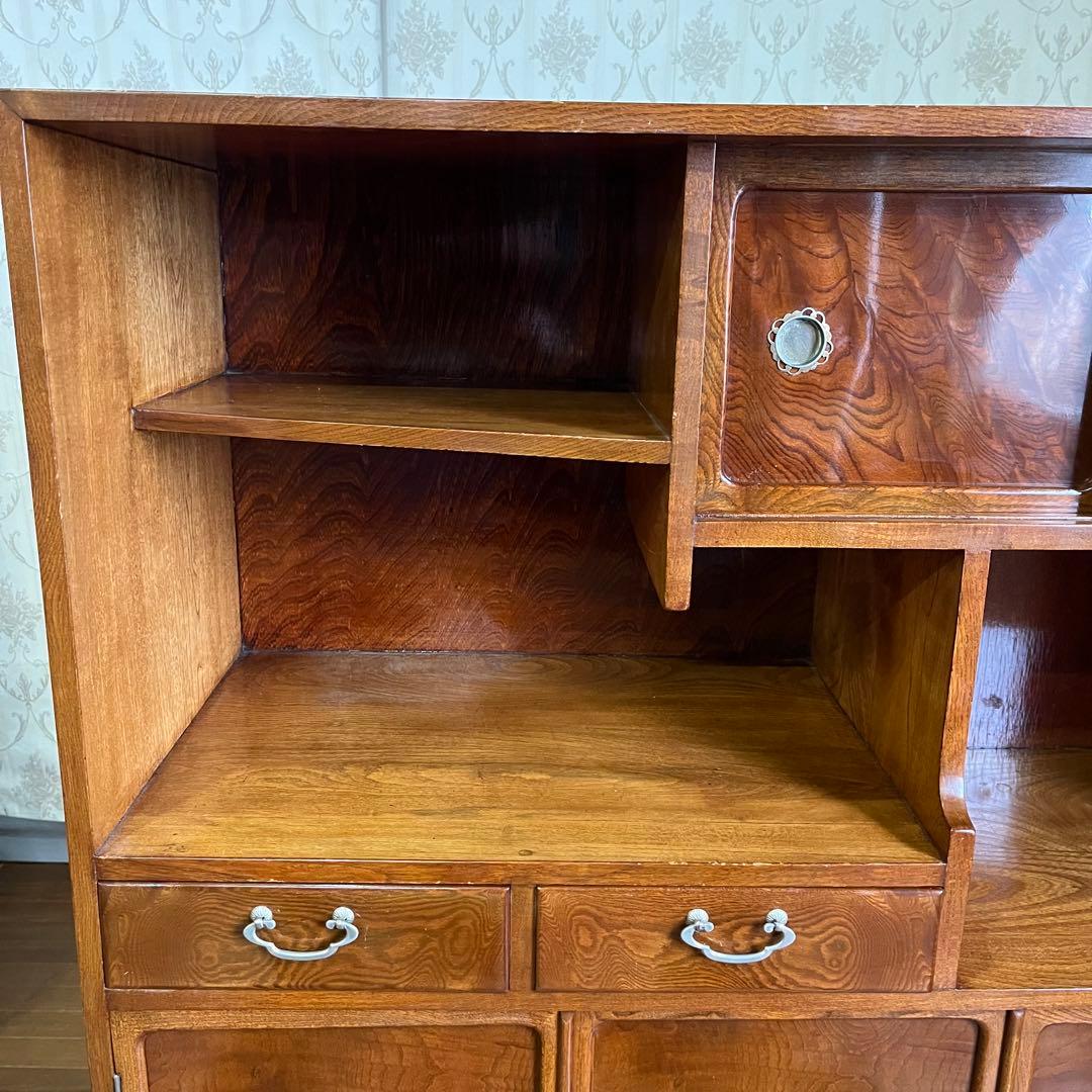 【アンティーク】木製 茶箪笥 水屋箪笥 飾り棚 キャビネット 食器棚 古民家