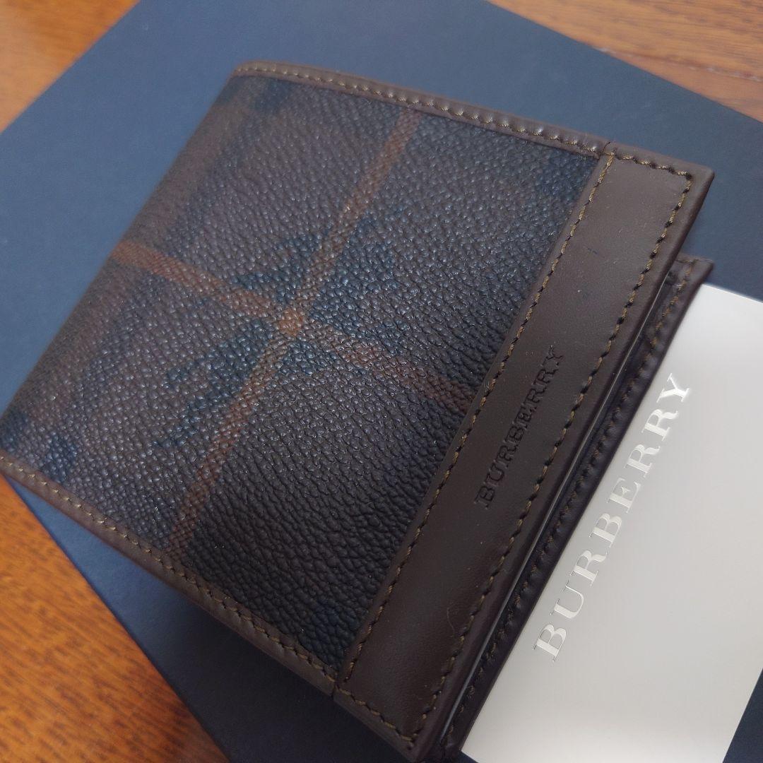 【新品未使用】BURBERRY★バーバリー★ブラウン二つ折り財布★チェック