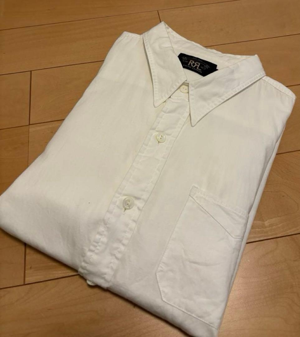 ダブルアールエル ツイル ワークシャツ　ホワイト　L