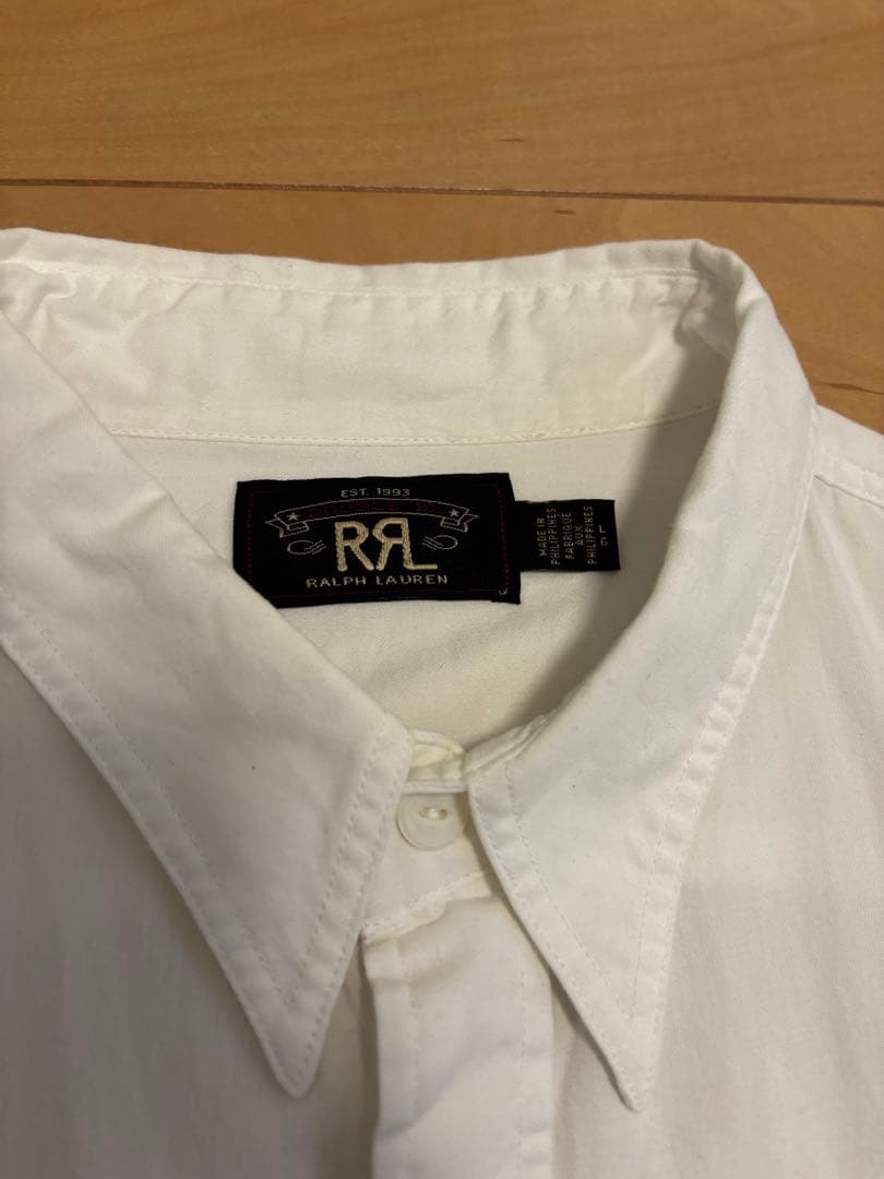 ダブルアールエル ツイル ワークシャツ　ホワイト　L