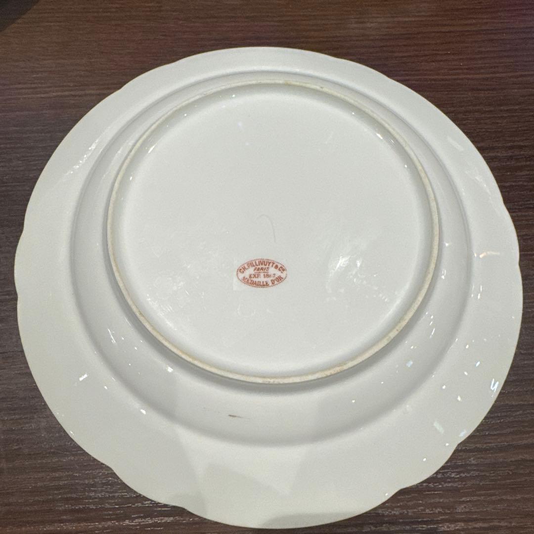 Pillivuyt 金縁皿 1887年製　　3枚セット