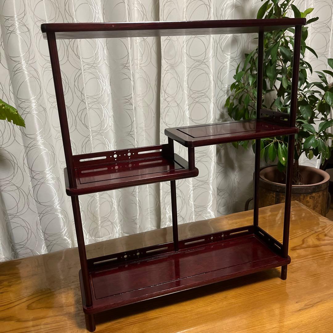 飾り棚　茶棚　違い棚　盆栽棚　飾り台　木製　和風