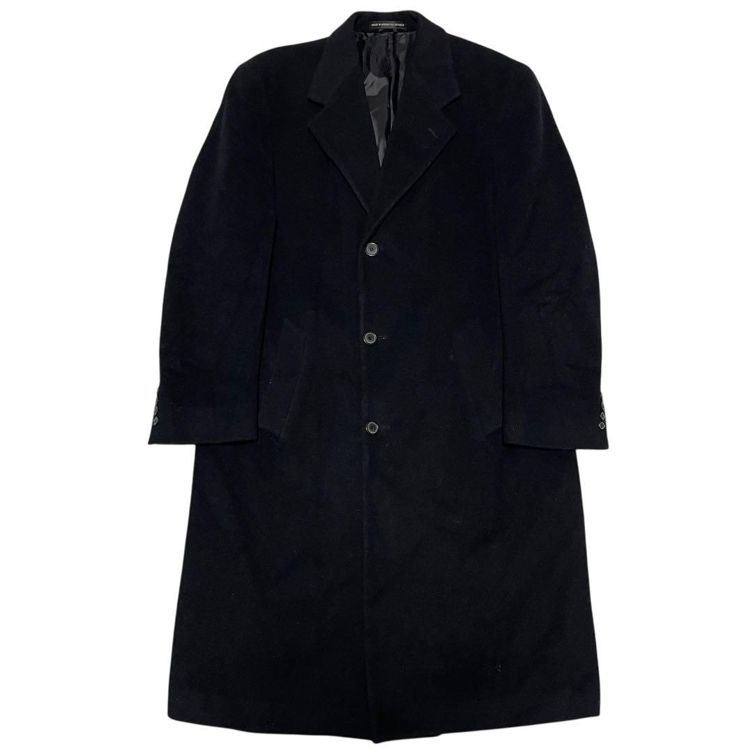 大きいサイズ【LONDON FOG】ウール マキシ丈チェスターコート 黒 XL