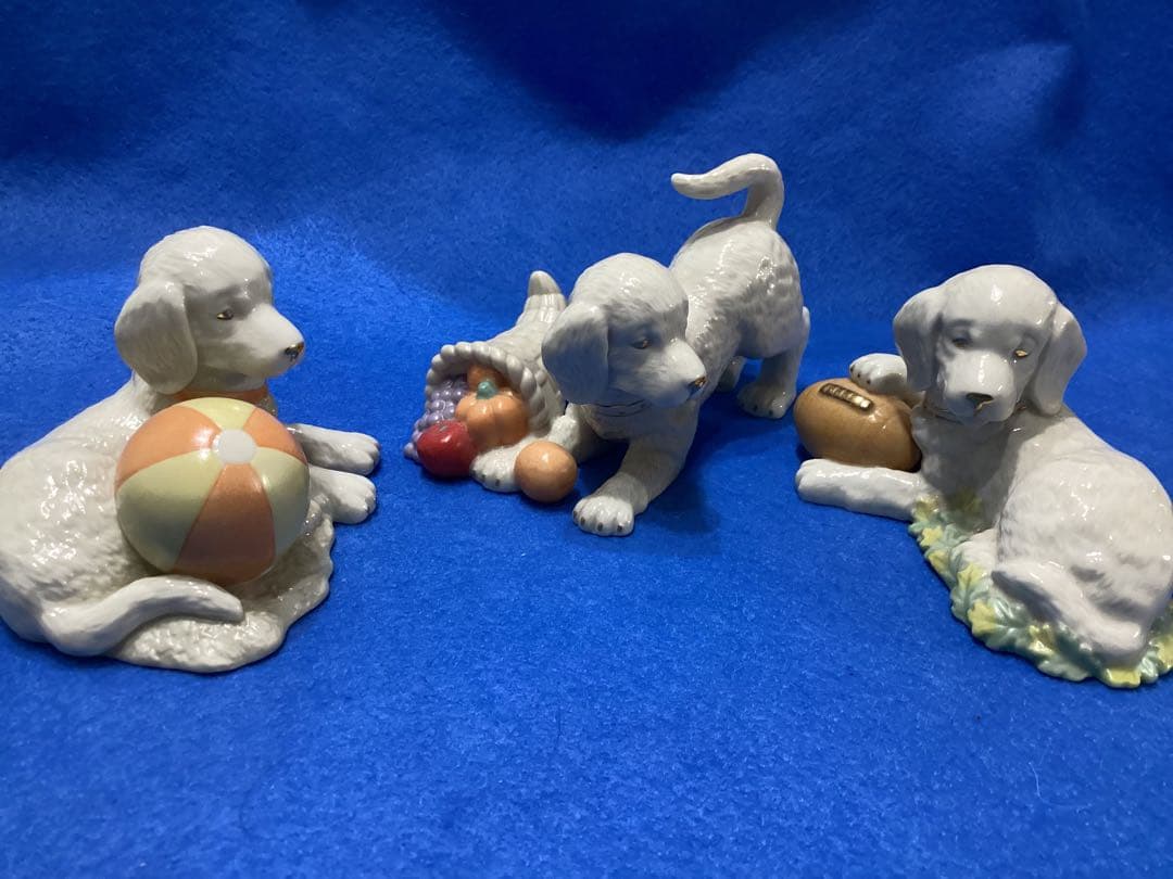 レノックス　フィギュア　フィギュリン　パピー　陶器製犬の置物3体セット