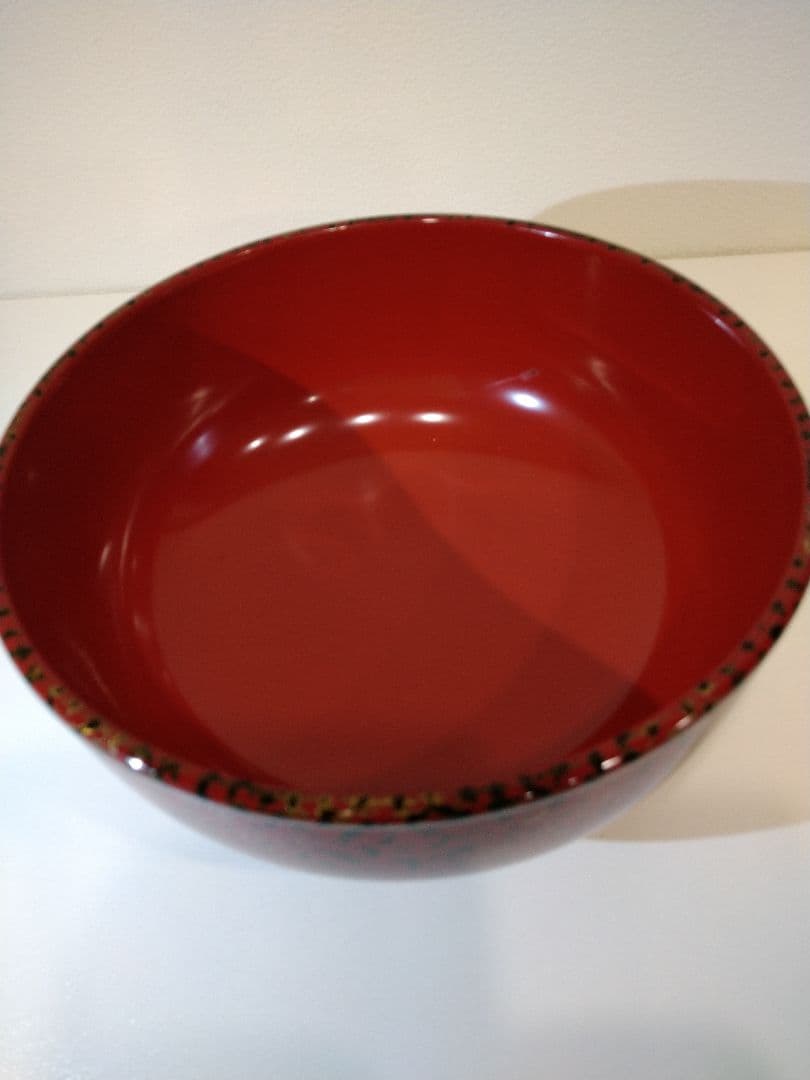 津軽塗　漆器セット 花模様 赤黒　7点