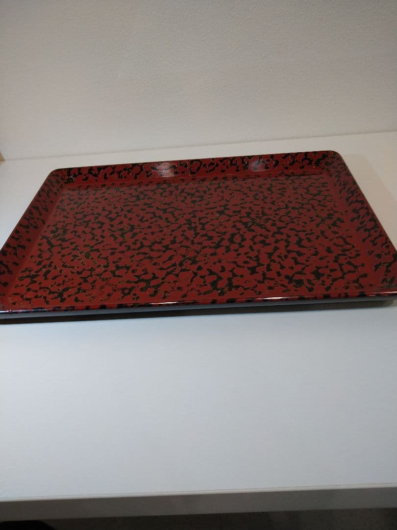 津軽塗　漆器セット 花模様 赤黒　7点