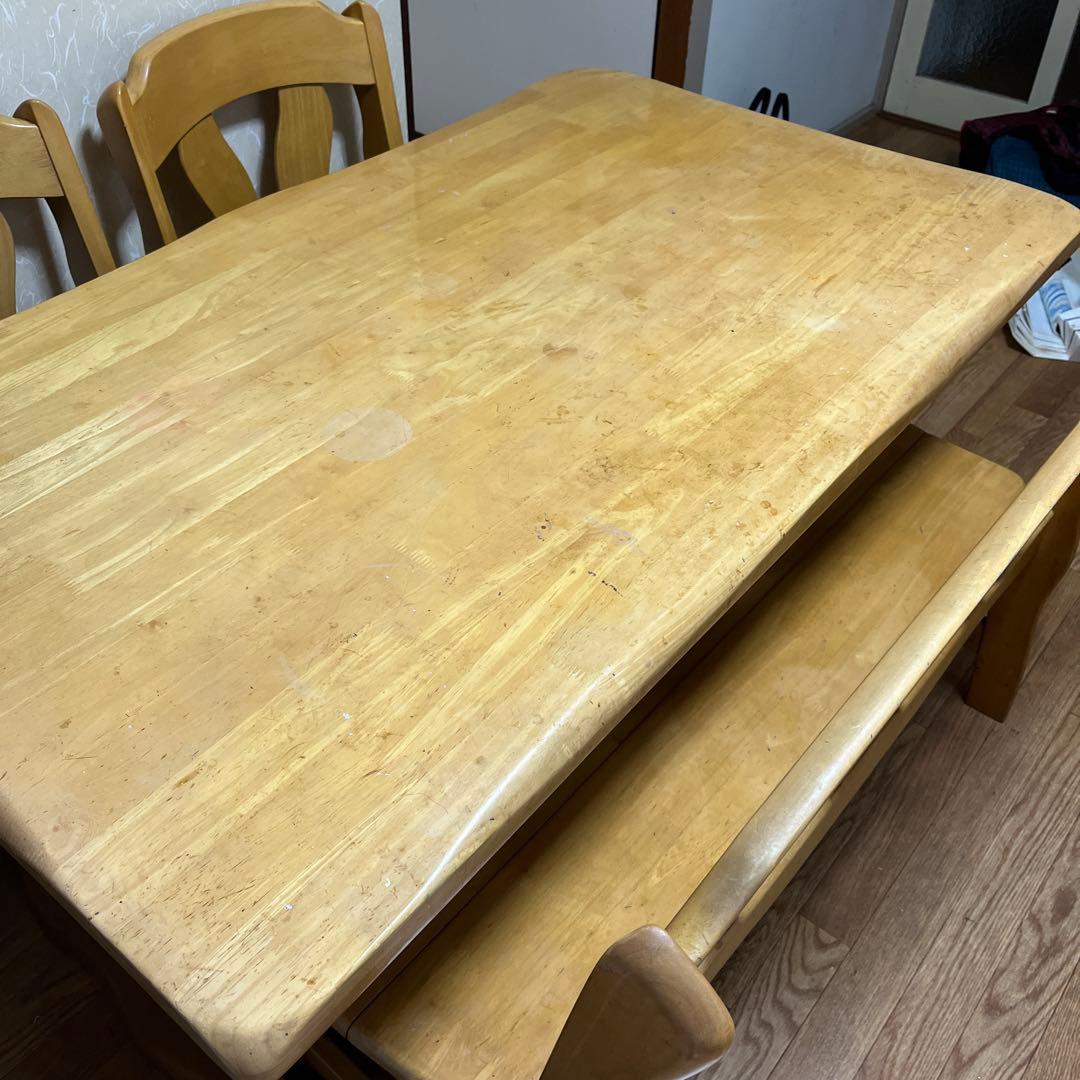 木製シンプル長方形ダイニングテーブル約80×134cm