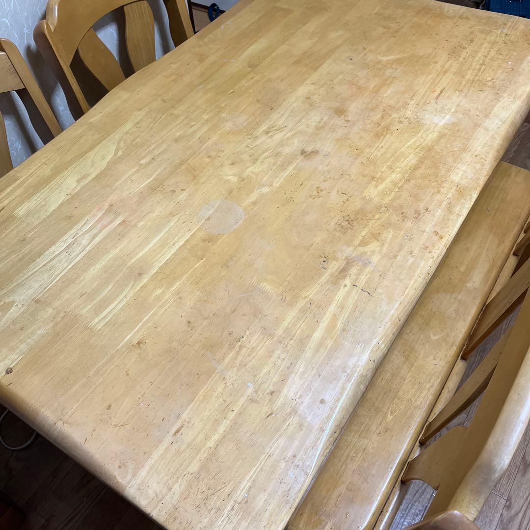 木製シンプル長方形ダイニングテーブル約80×134cm