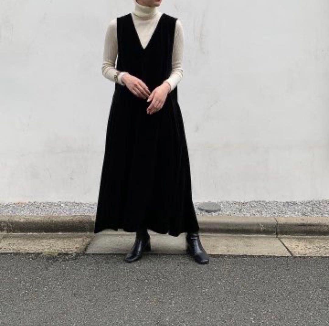 THE DRESS #16 ノースリーブ ベロア ワンピース S foufou