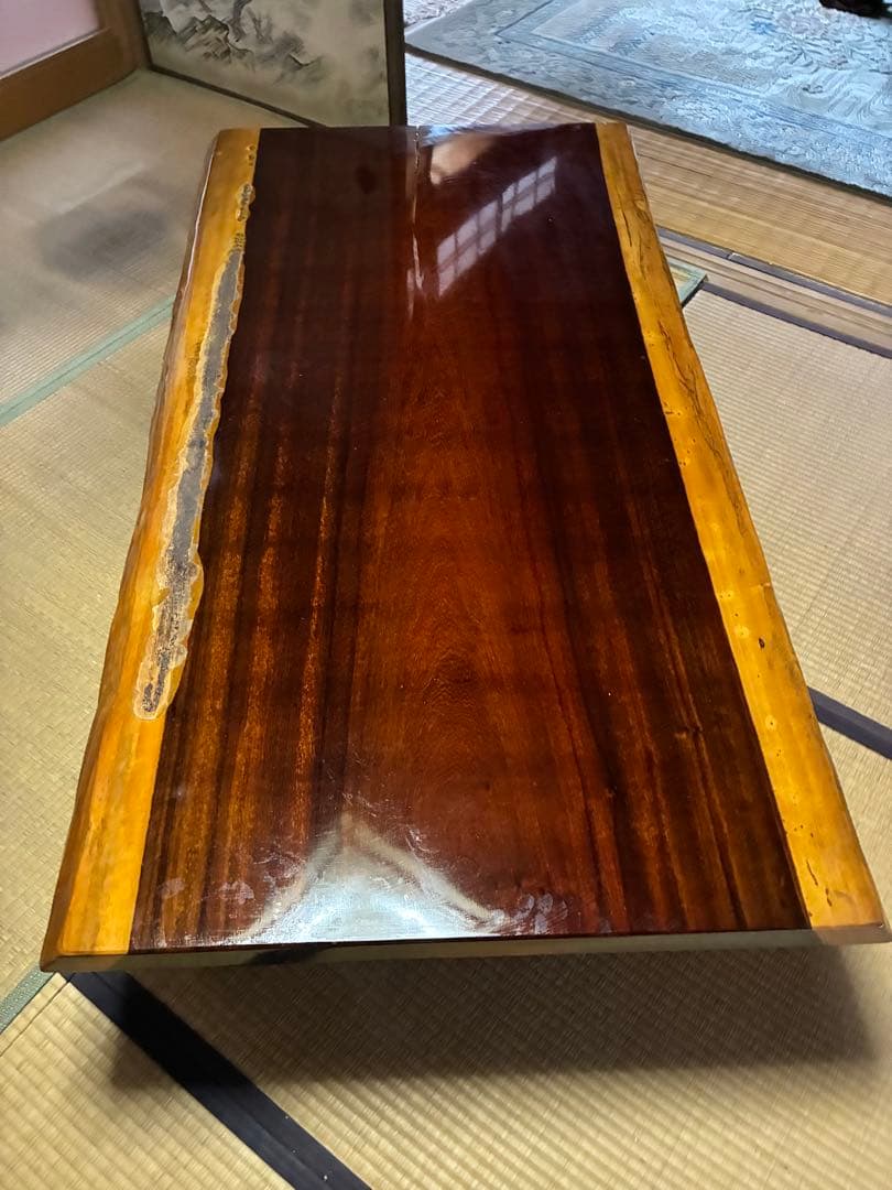 【最終値下げ　2/11削除】無垢材一枚板テーブル　長方形座卓