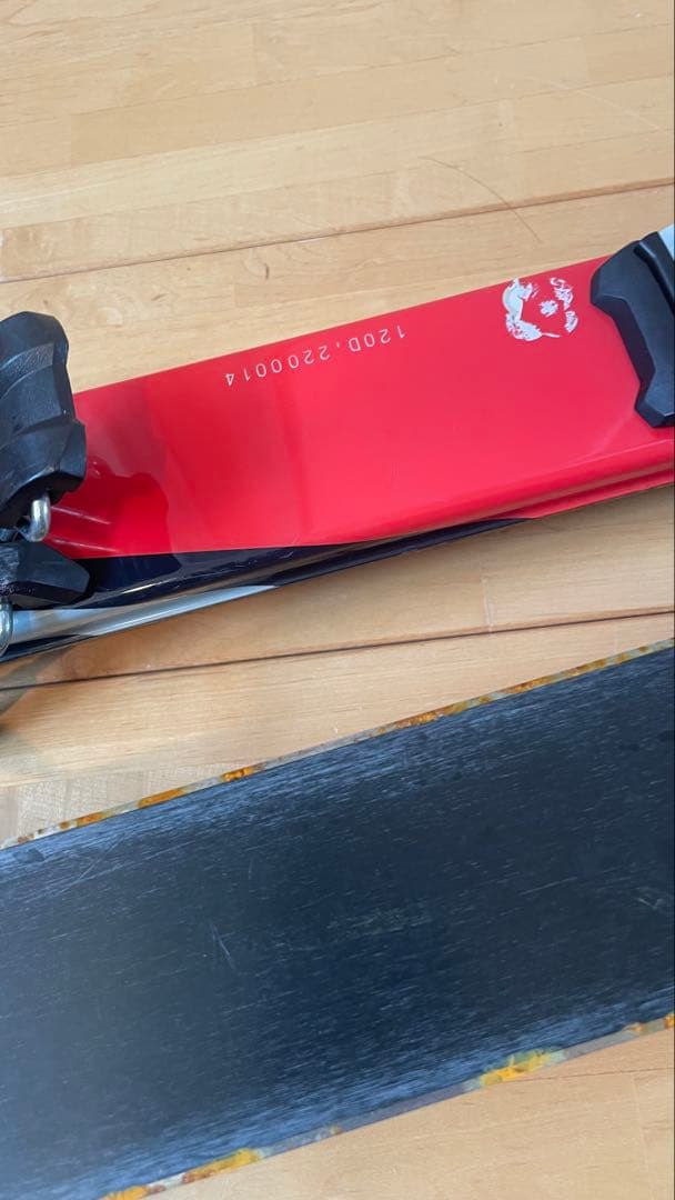 カービングスキー板120cmセットビンディングストック赤 子供キッズ ジュニア