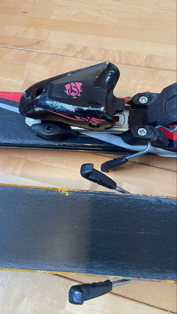 カービングスキー板120cmセットビンディングストック赤 子供キッズ ジュニア