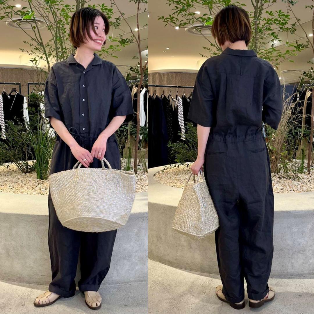 2025 春夏新作 かぐれ kagure リネンハーフスリーブオールインワン＊B