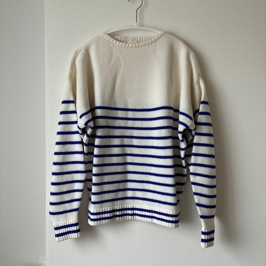 jonnlynxPOWER SHOULDER PULLOVER ボーダーニット