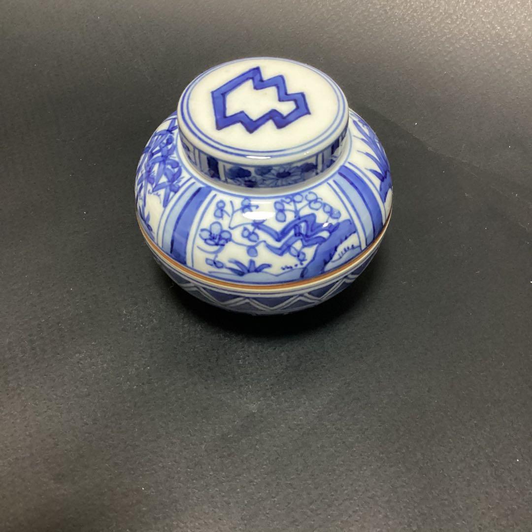 ☆専用　煎茶道　茶心壷　宗家　茶壺　青白い花模様の茶道具 茶入