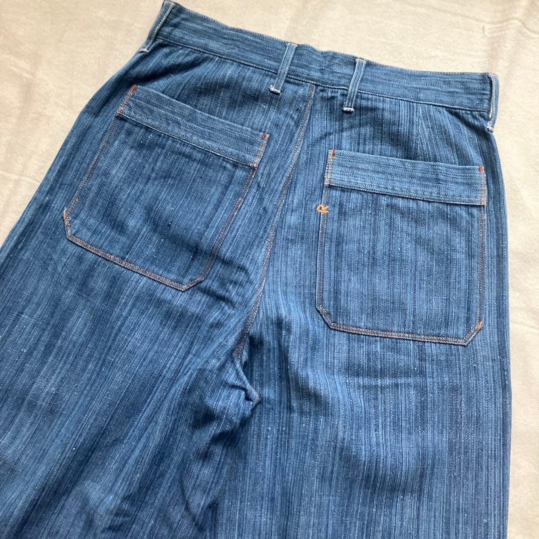 45R 藍カディ3000デニムマーサーパンツ　えみおわす　ヨーガンレール