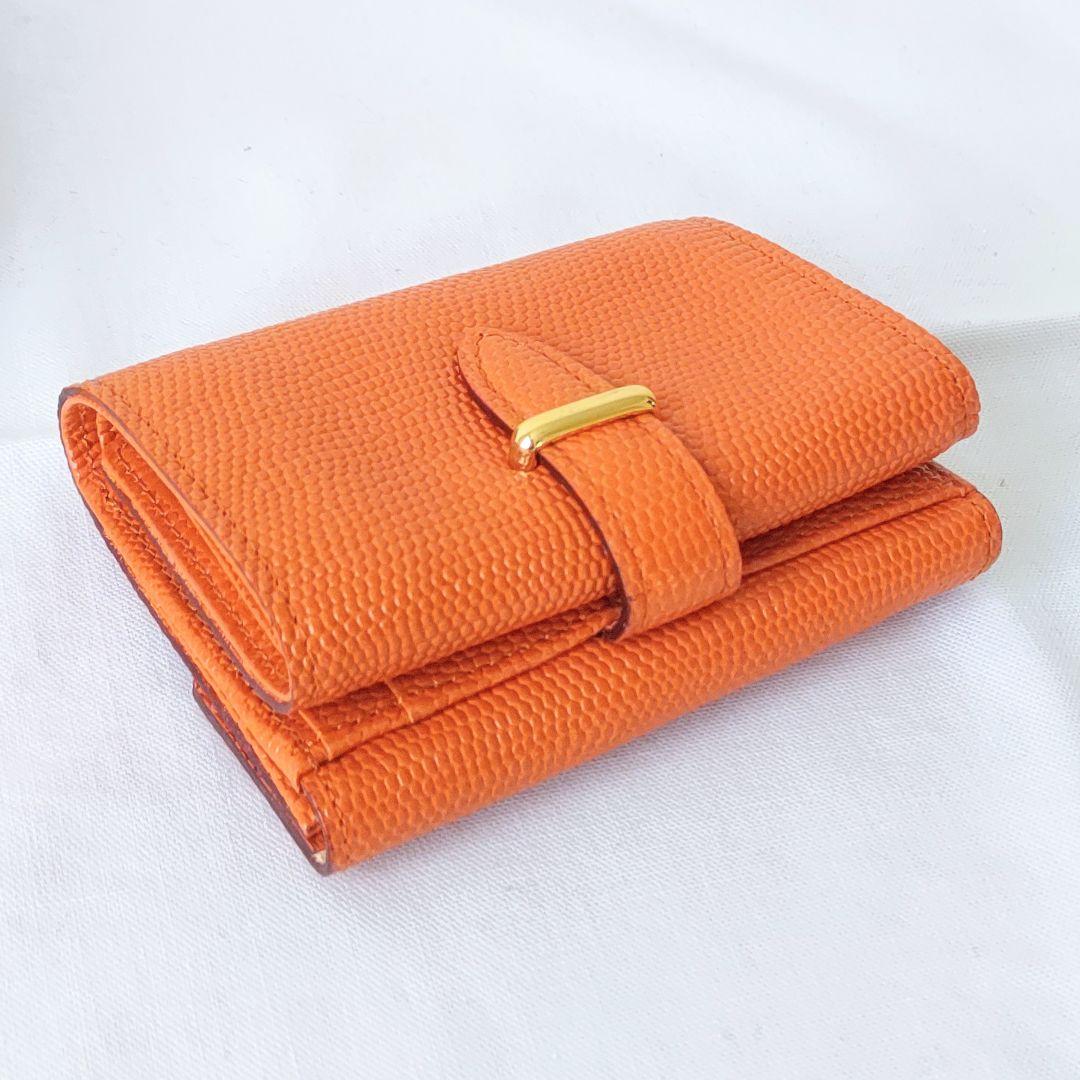 Epoi オレンジ レザー 三つ折り財布