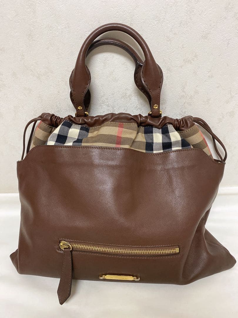 バーバリー ハンドバッグ 巾着　チェック柄