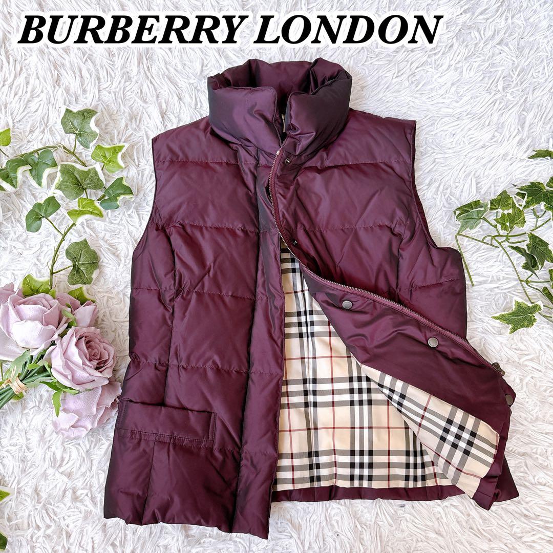 バーバリー ロンドン　裏地 ノバチェック　ダウンベスト レディース 38