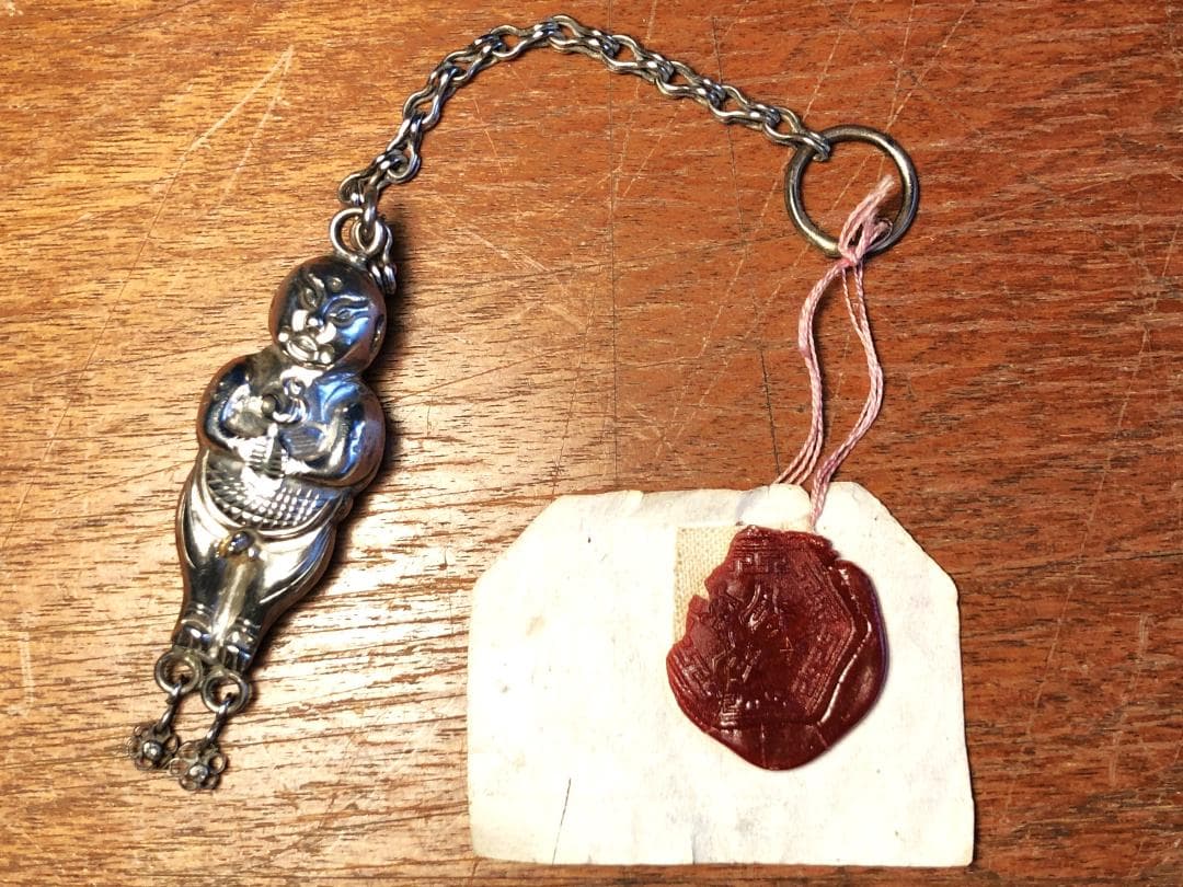 【 清朝時代 银小人 】　アクセサリー　陝西省文物　中華古玩