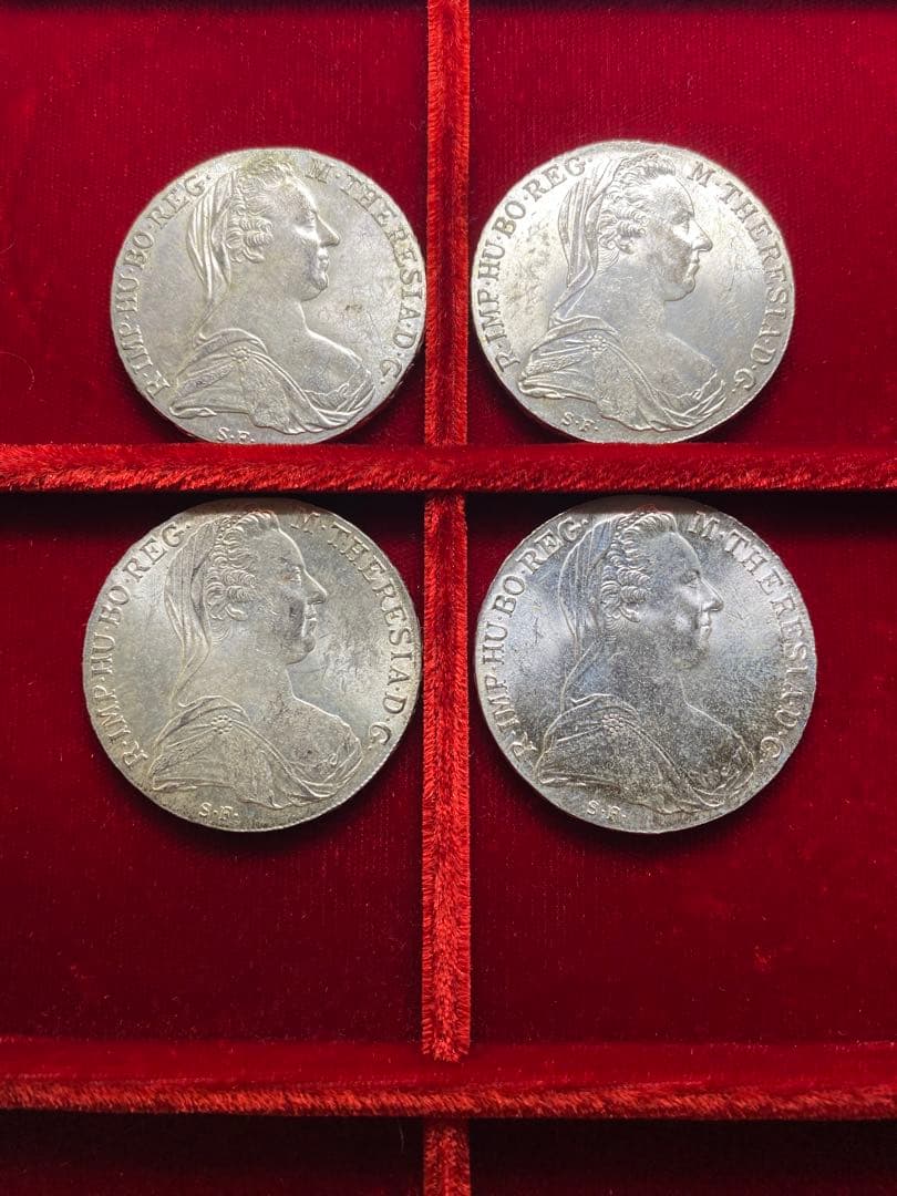 4枚セット！'1780年'オーストリア マリアテリジア リストライクターラー銀貨