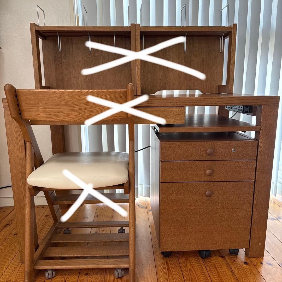 カリモク　ボナシェルタ 高さ調整付袖机