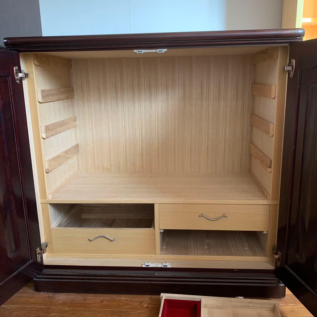 府中家具　桐　紫檀　引き出し付き　《分解発送》　無垢　リメイクにも