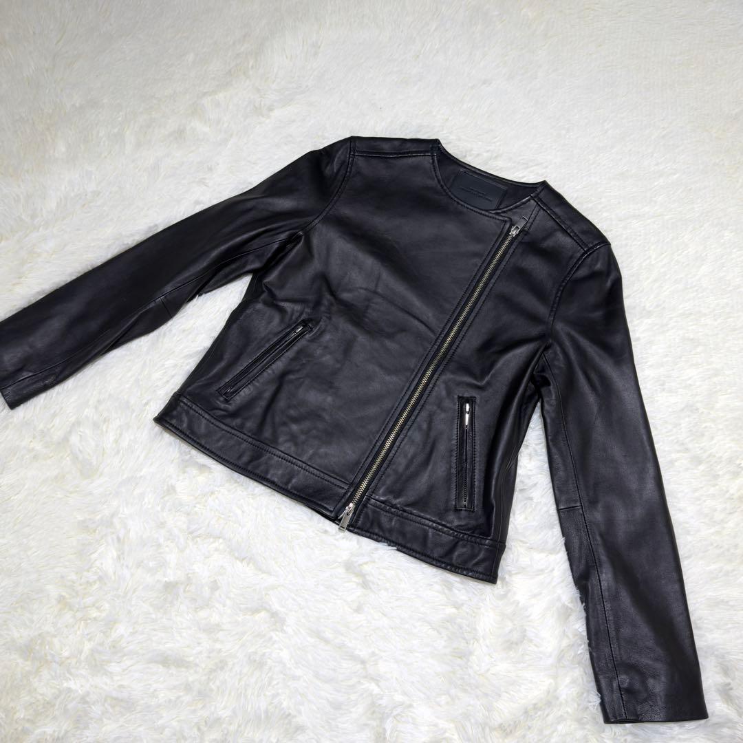 ほぼ新品✨ユナイテッドアローズ ダブルライダース ノーカラー ラムレザー L