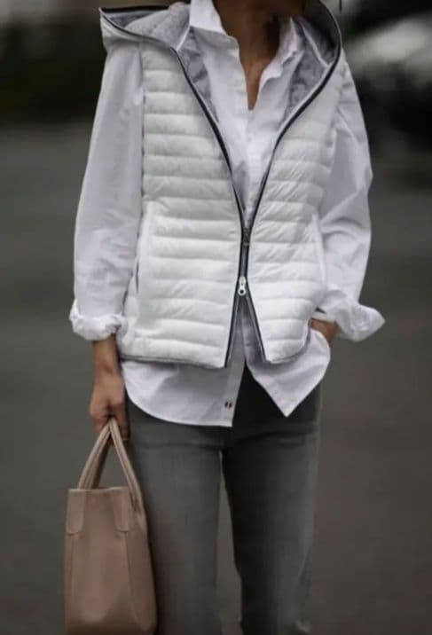 DUVETICAデュペティカ　 ダウンベスト　ダブルジップフード　ホワイト　38