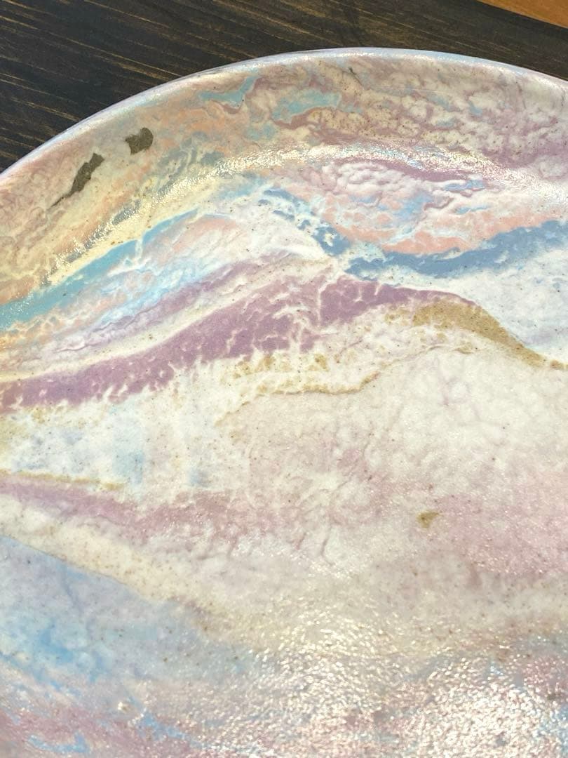 竹村良訓　マーブルプレート　2枚　一点もの　作家　中皿　貴重