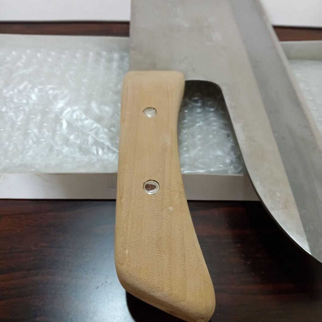 12-139　右利き　豊蔵 特選そば切り包丁 約30.5cm 手打青紙磨　桧割柄