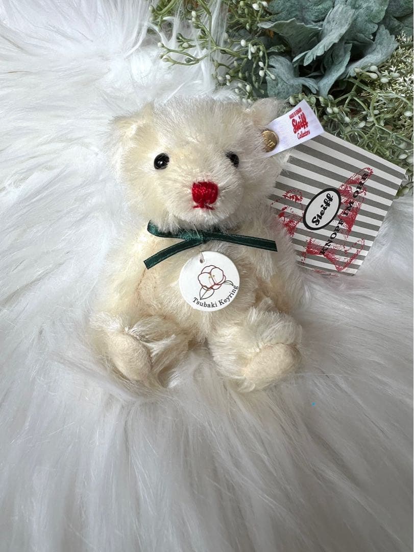 シュタイフ 】テディベア 椿キーリング 日本限定新品 シリアルナンバー入り