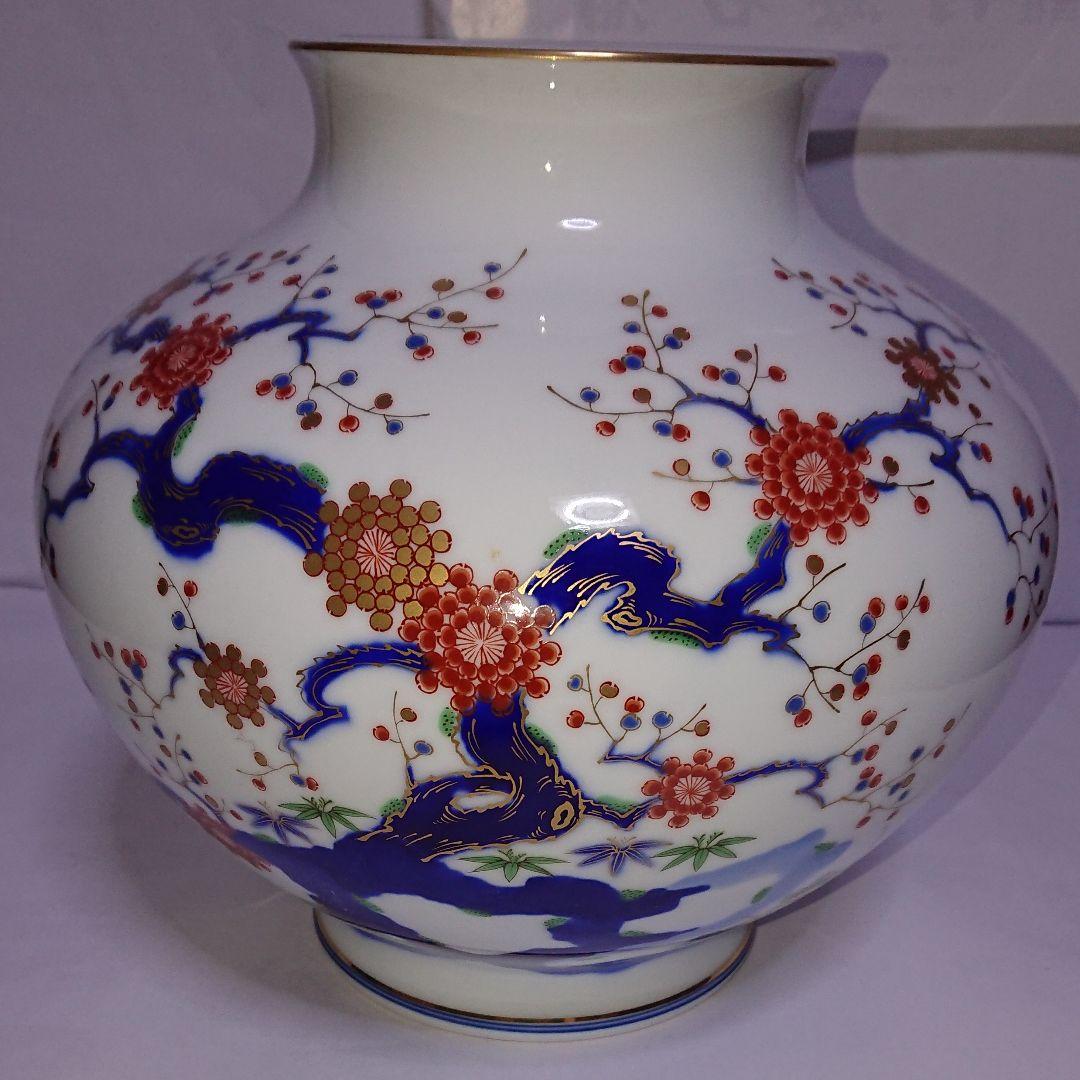 有田焼・深川製磁・花瓶・(絵柄)・岩梅・未使用品☆価格交渉ＯＫ☆