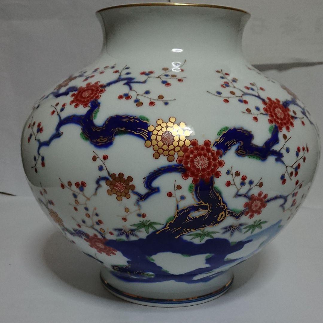 有田焼・深川製磁・花瓶・(絵柄)・岩梅・未使用品☆価格交渉ＯＫ☆