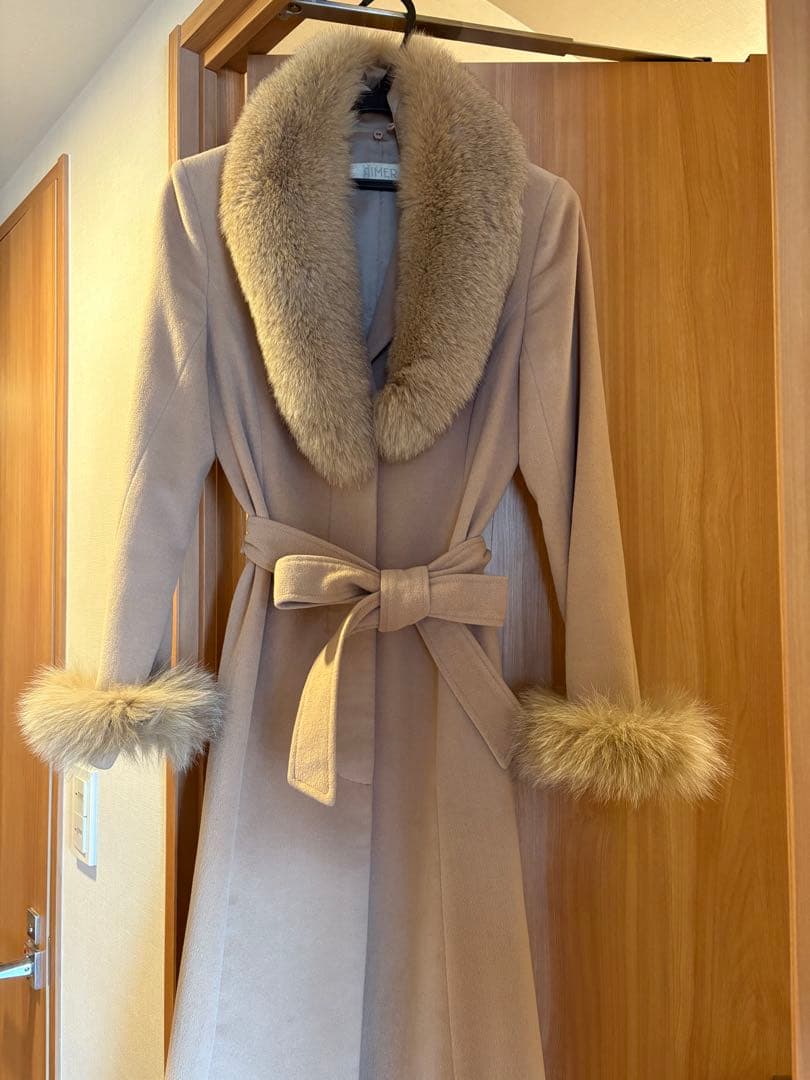 AIMER エメ アンゴラ フォックスファー ロングコート ファー取り外し可
