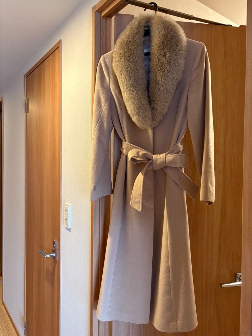 AIMER エメ アンゴラ フォックスファー ロングコート ファー取り外し可