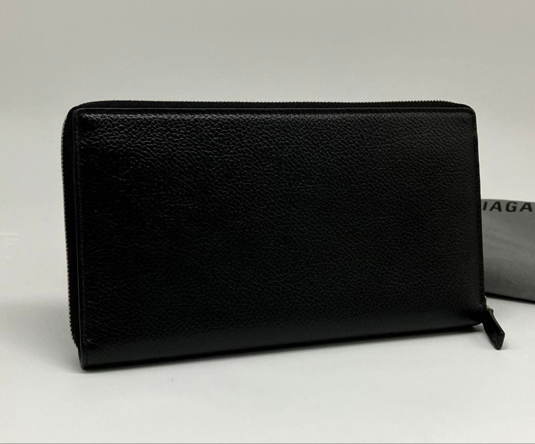 ⭐️ 極美品 バレンシアガ エブリデイ ロゴ ラウンドファスナー 長財布 ブラック